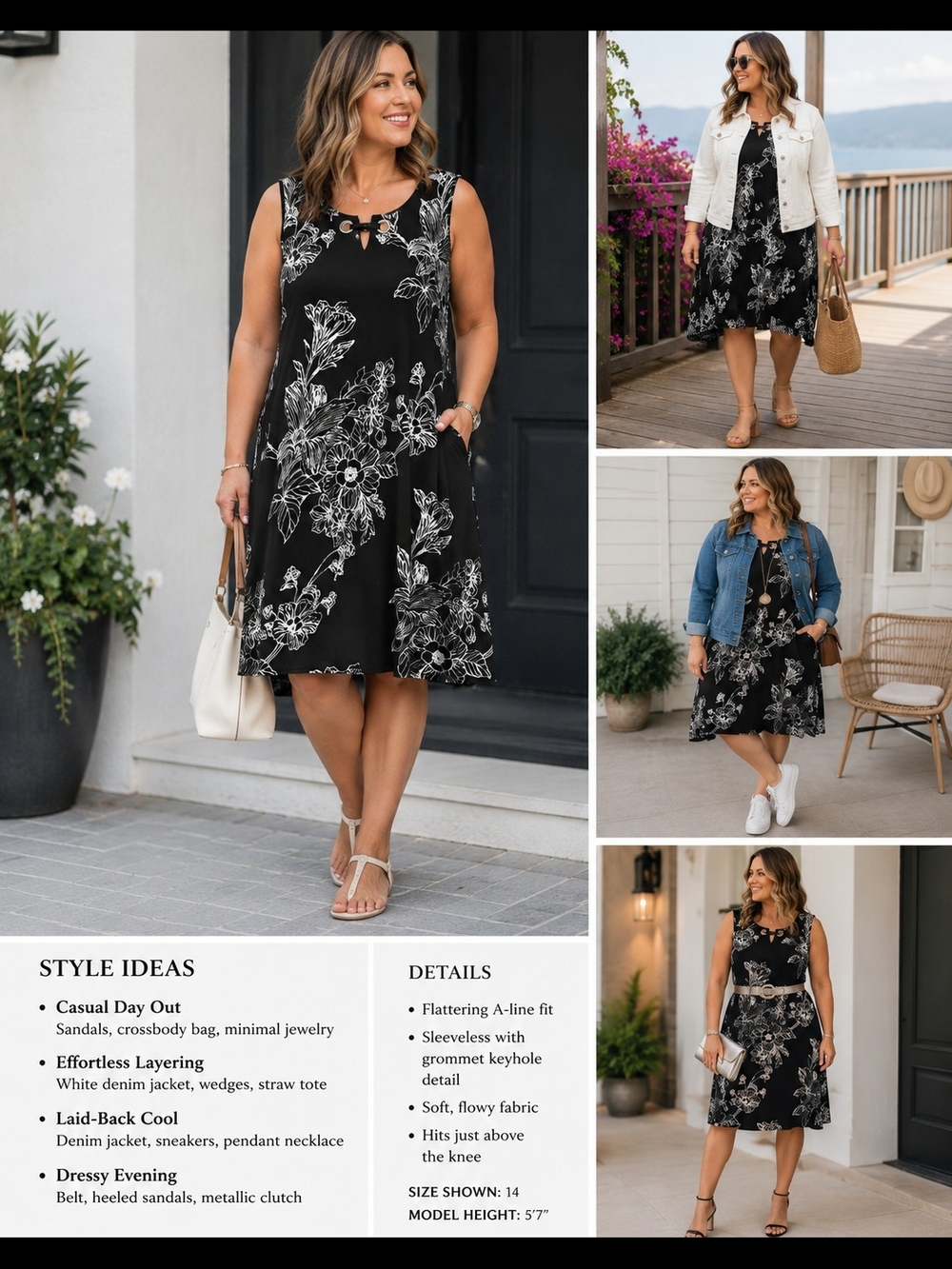 Black floral dress